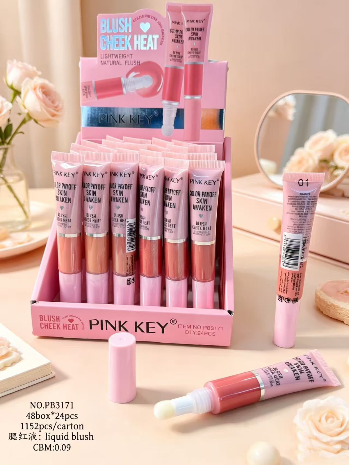 Pinkkey Blush Cheek Heat Liquid Blushon Pack of 6
