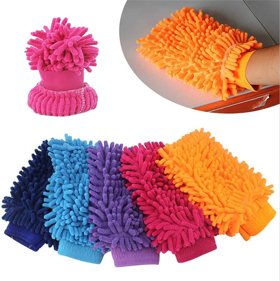 Microfiber Washing And Cleaning Glove Dual Sided Chenille