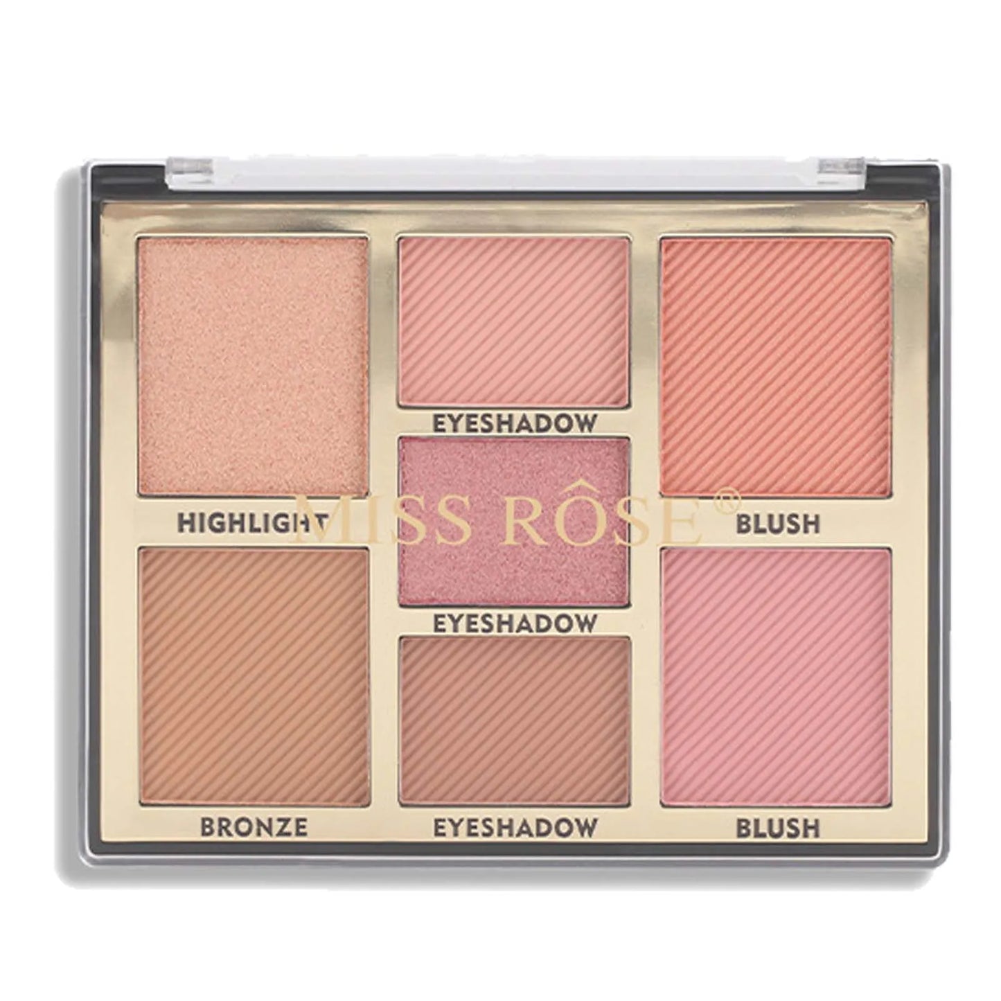 Miss Rose 7 Colors Blush Bright Shimmer Powder Professional Facial Highlight Palette