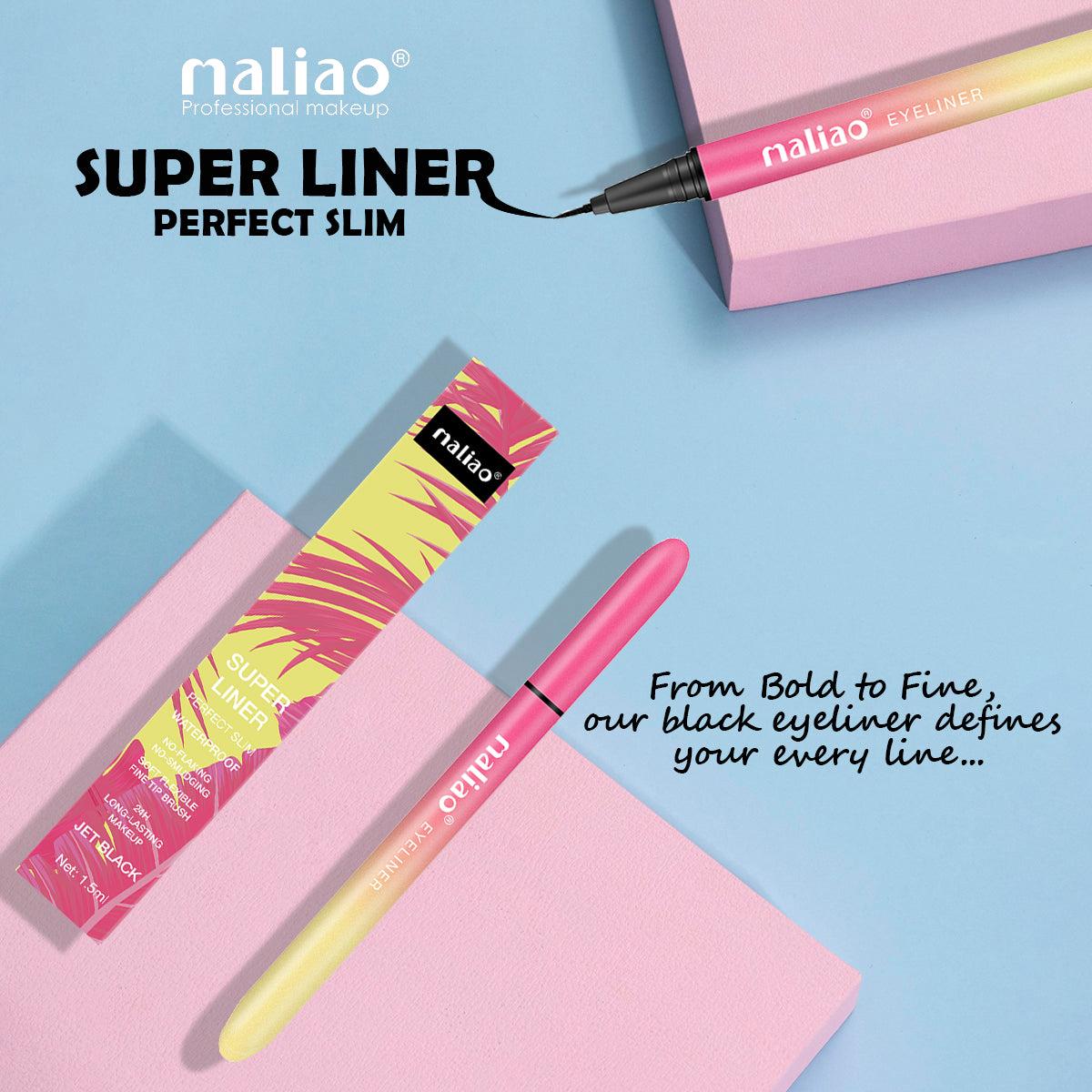 Maliao Super Liner Perfect Slim Waterproof No-Flaking No-Smudging Fine Tip Brush Eye Liner