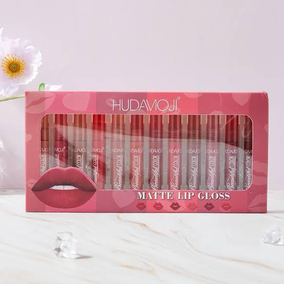 HudaMoji Matte Lip Gloss 12pcs Set