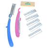 Foldable Eyebrow Razor With 5 Replacement Blades Easily Remove Hair For Women