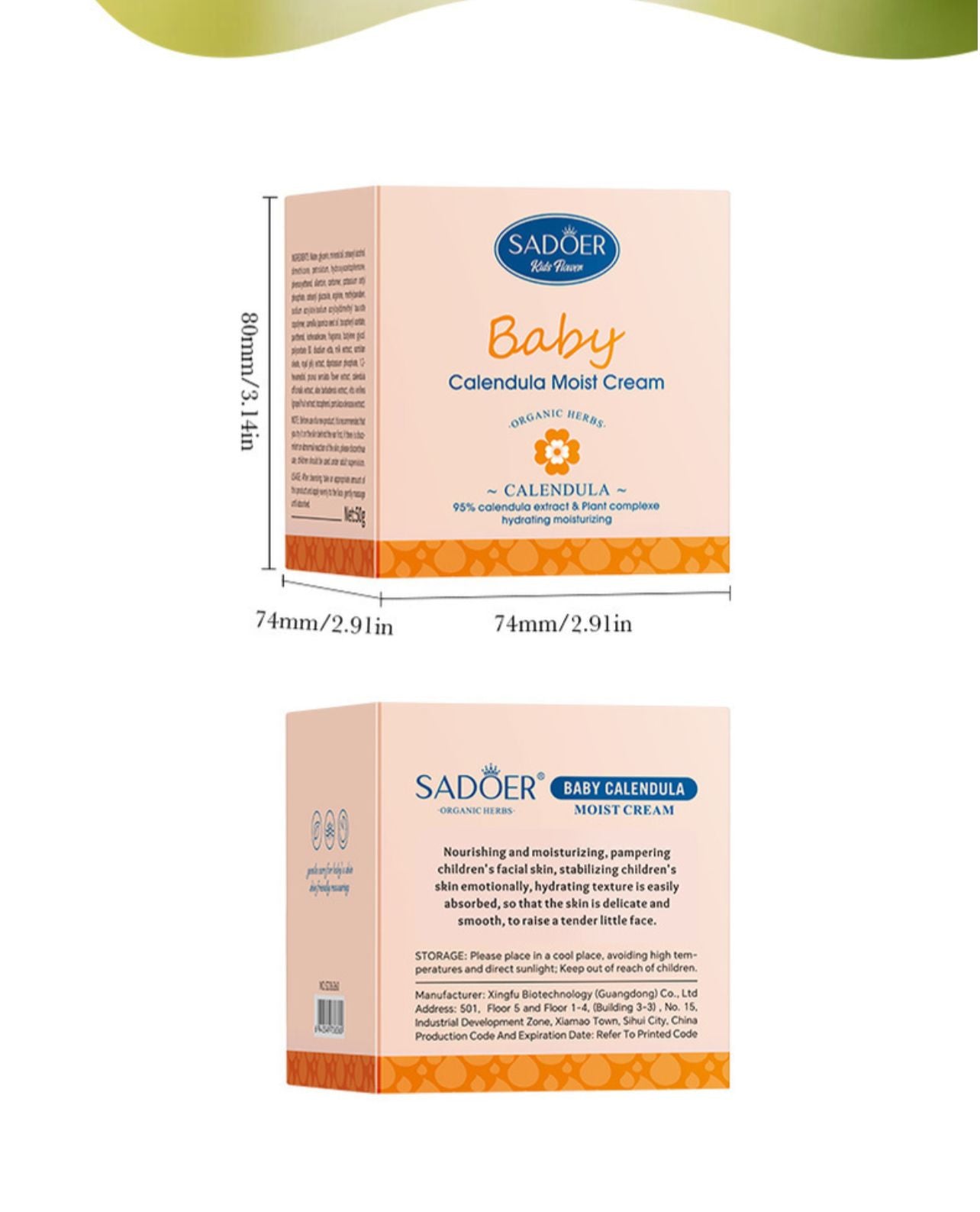 Sadoer Calendula Amino Acid Formula Baby Moist Cream – 50 g