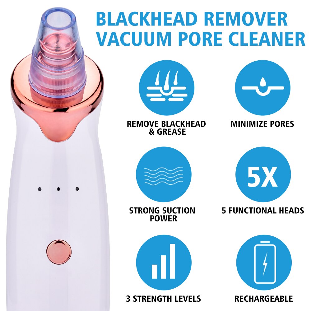 Rechargeable Blackheads Removal Machine Blackhead Remover Vacuum Electric Nose Beauty Face Deep Cleansing