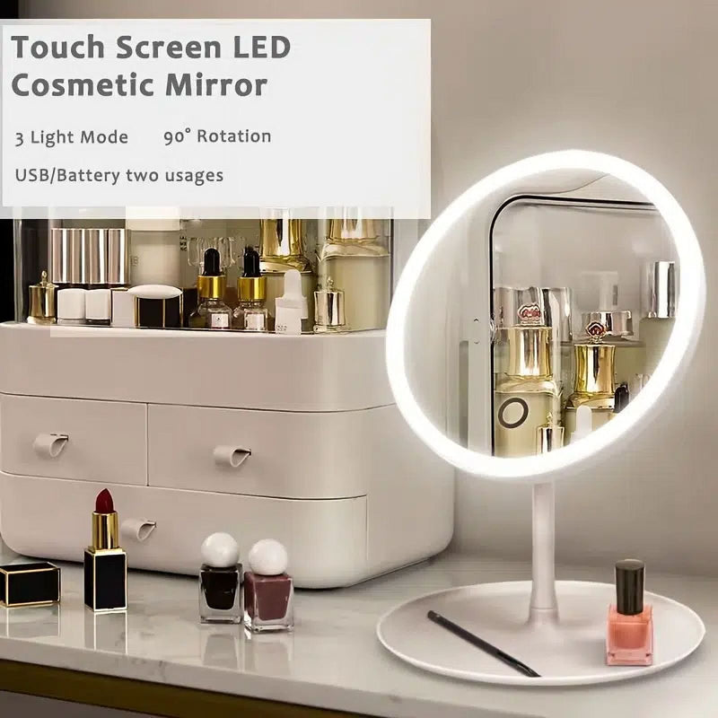 Makeup Mirror With White LED Light Vanity Mirror Touch Screen 3 Modes Mirror