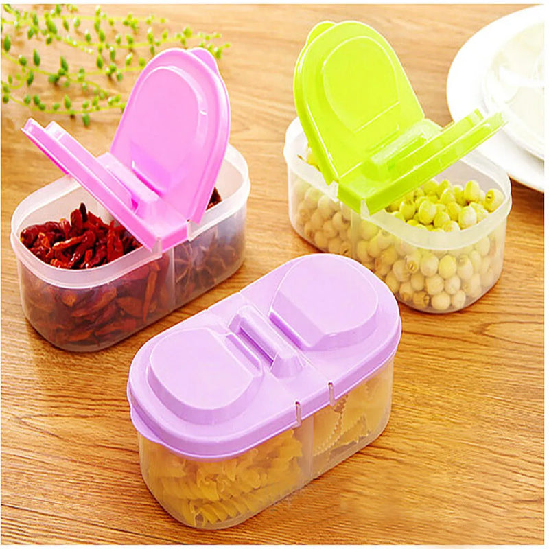 Multipurpose Double Compartment Plastic Storage Box With Lid 2Pcs Set