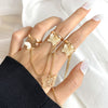 3 Pcs New Butterfly Chain Ring Set