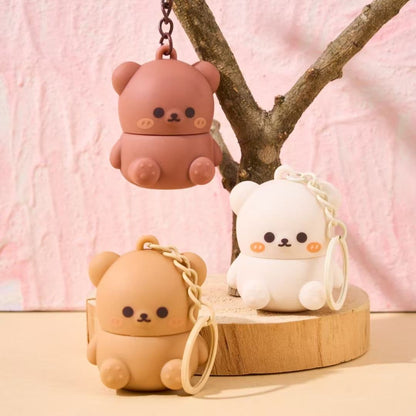 Super Duper Cute Teddy Bear Keychain Lip Balm