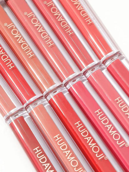 Hudamoji Luxe Nude & Red Lip Gloss Collection Pack of 12