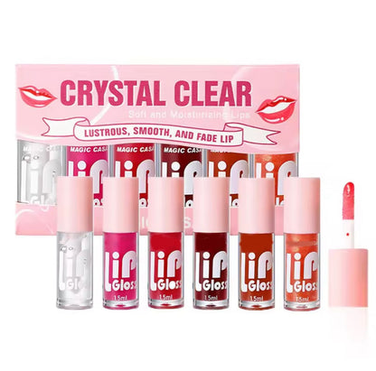 Huxia Beauty Crystal Clear Soft And Moisturizing Lip Oil 6pcs Lip Gloss Set