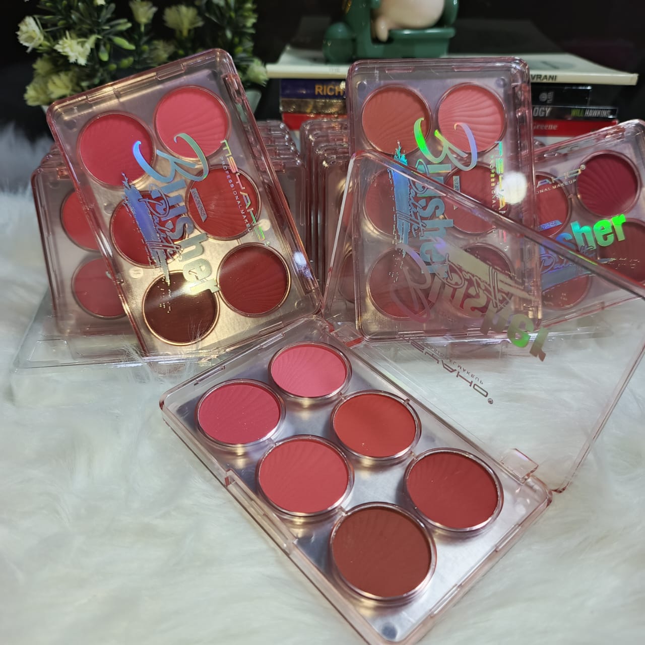 Rosy Glow Velvet Blush Palette – 6 Ultra Pigmented Bridal Shades