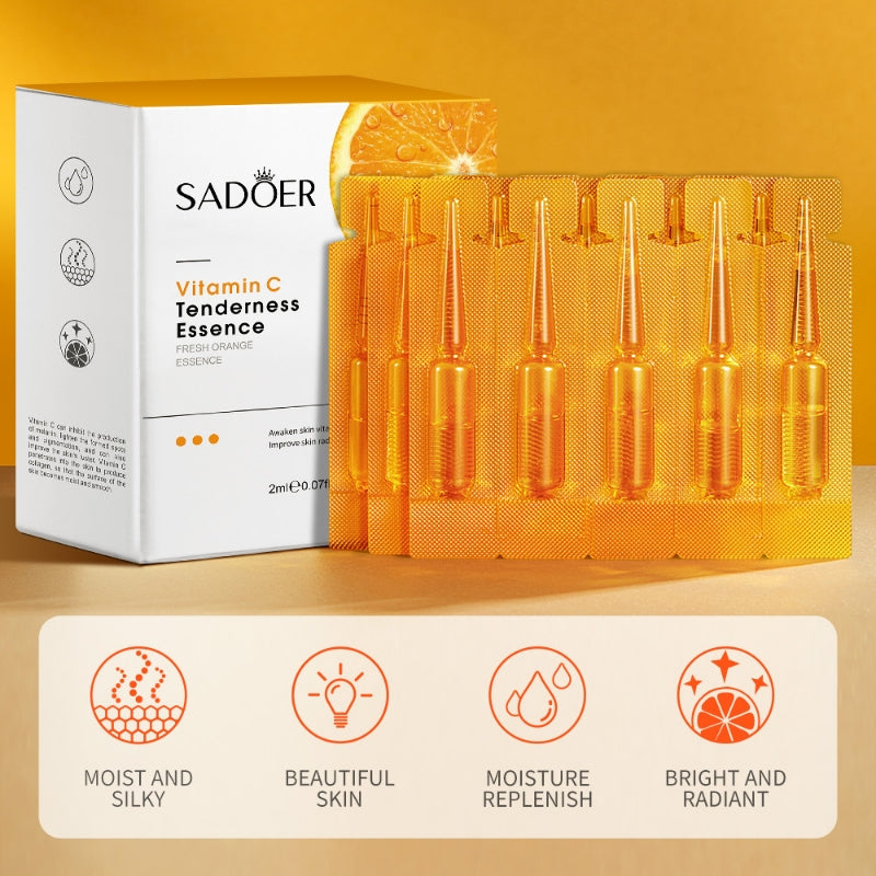 SADOER Vitamin C Tenderness Essence Fresh Orange Essence Hydrating Moisturizing Serum 2ml x 20pcs