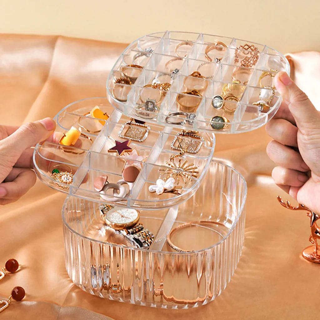 Multilayer Transparent Crystal Clear Acrylic Jewelry Storage Box