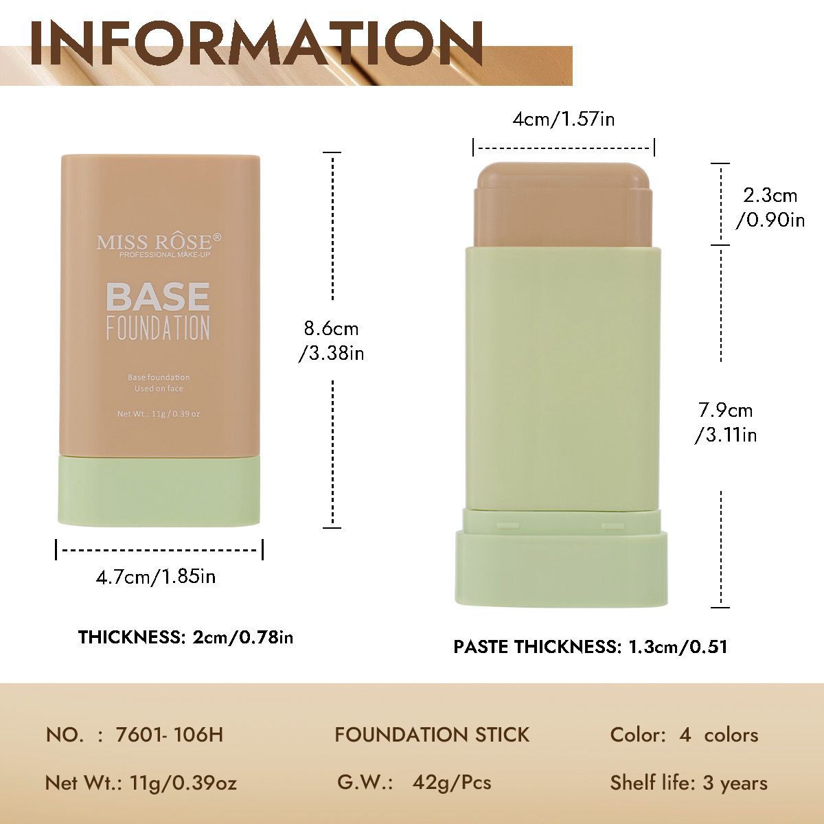 Miss Rose Base Foundation Stick
