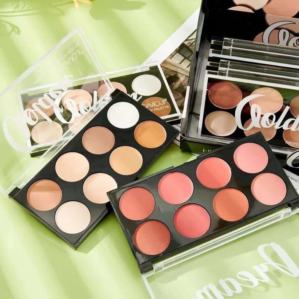 Hudamoji Professional Makeup Palette 8 Colors Creamy Blush & 8 Colors Concealer And Contour Palette