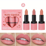 Dragon Ranee Heart Shape Matte High Shine 3Pcs Lipstick