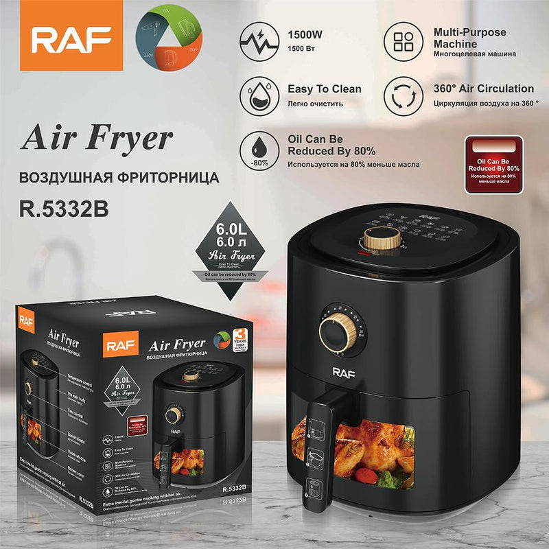 RAF Air Fryer Without Oil 1500 Watt 6.0 Liters