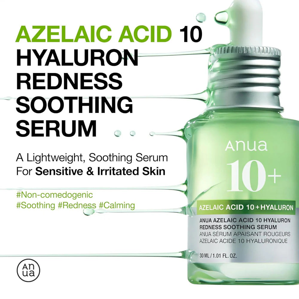 Anua 10 + Azelaic Acid Hyaluronic Redness Soothing Serum 30ml