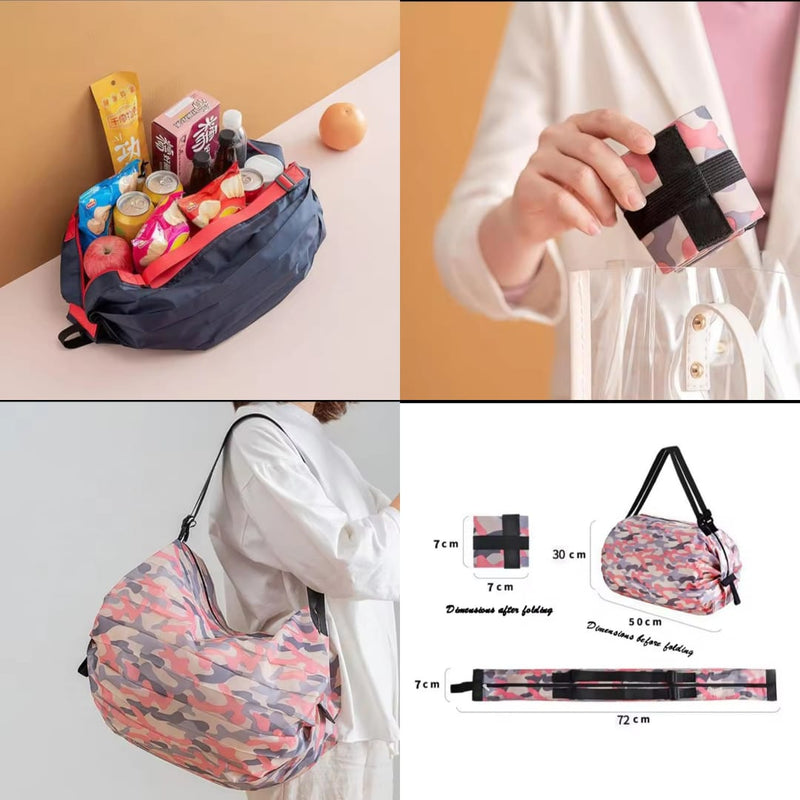 New Lock Multipurpose Portable Folding Washable Travel Grocery Bag Parachute Material