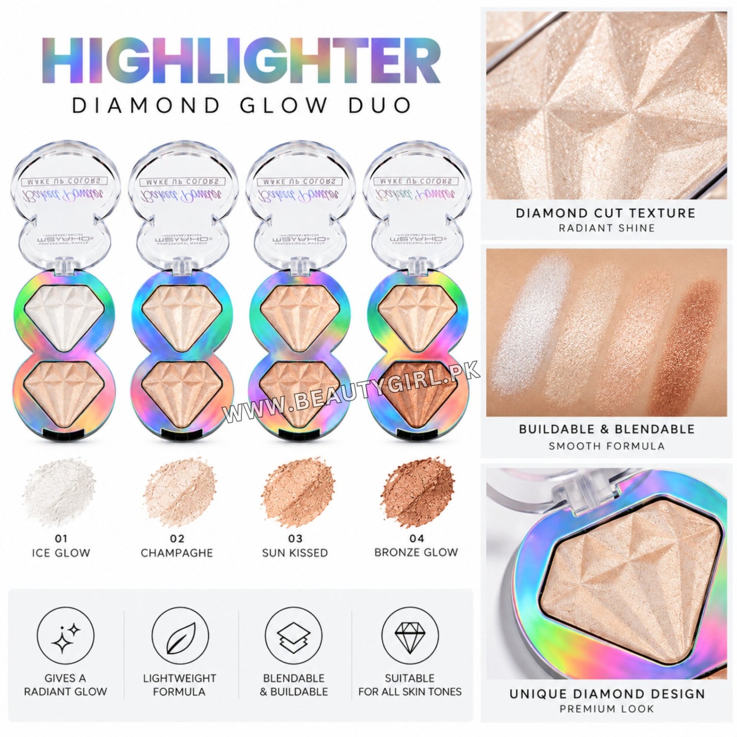 MSYAHO 2-in-1 Baked Powder Highlighter