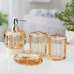 Modern Luxury Acrylic Bathroom Accessories Soap Dispenser Toothbrush Holder Soap Tray 4Pcs Set