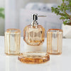 Modern Luxury Acrylic Bathroom Accessories Soap Dispenser Toothbrush Holder Soap Tray 4Pcs Set