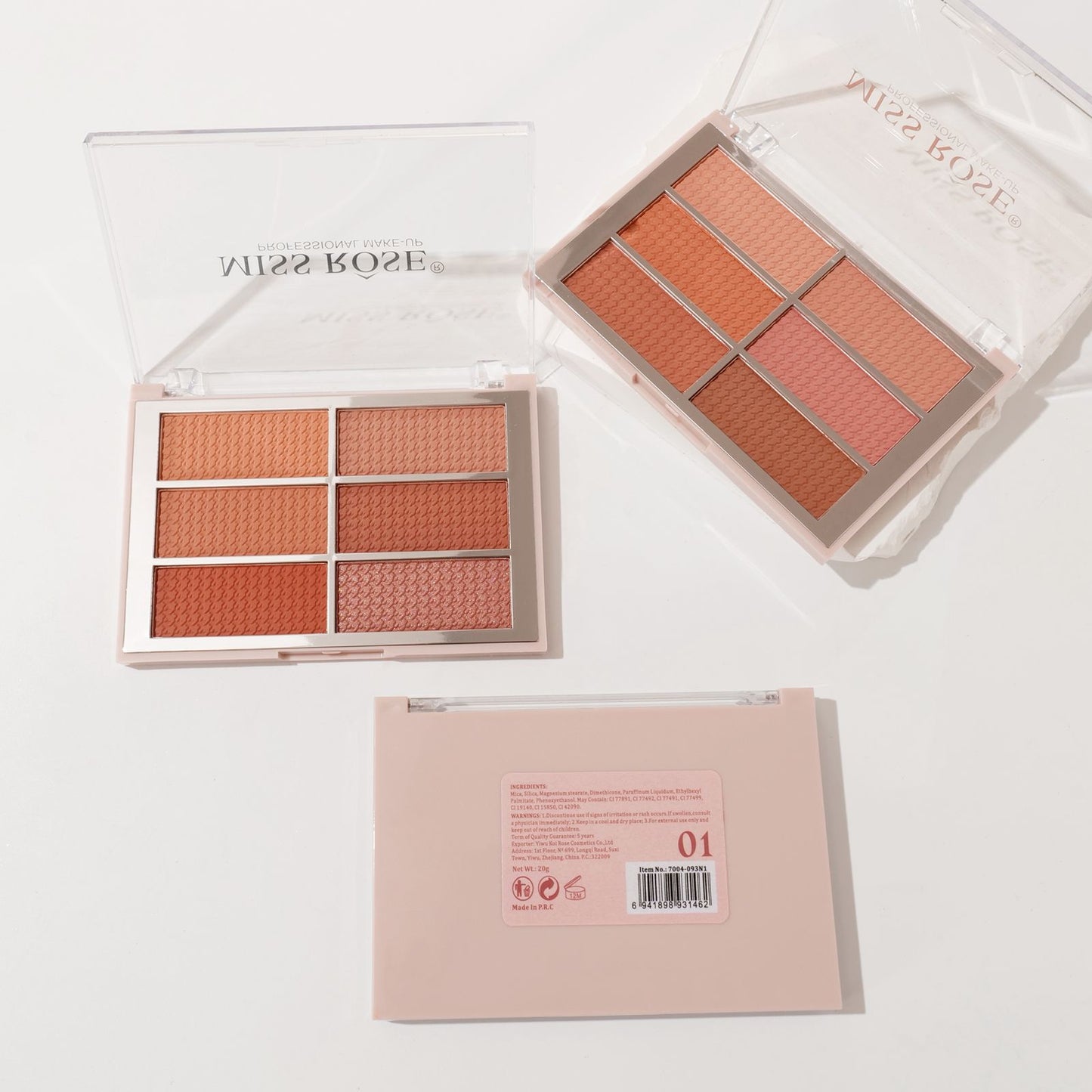 Miss Rose Rubik's Cube Matte Blusher 6 Colors Palette