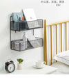 Multifunctional 2 Layer Wall Mounted Sticking Shelf Toiletries Organizer Storage Basket