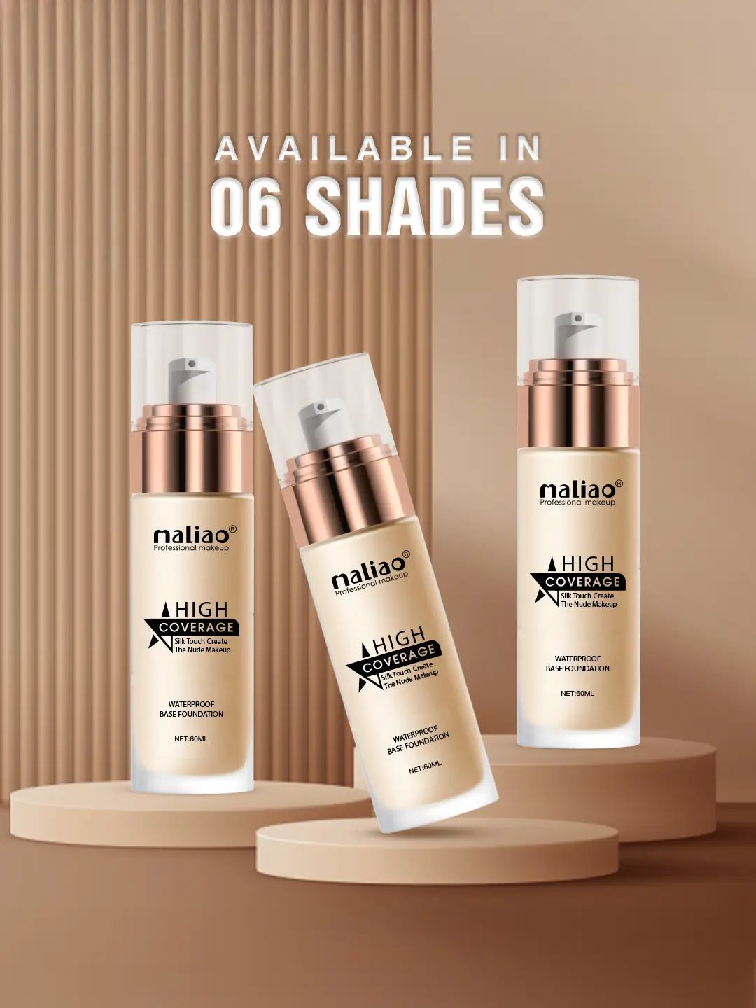 Maliao High Coverage Waterproof Base Foundation - Flawless All-Day Wear
