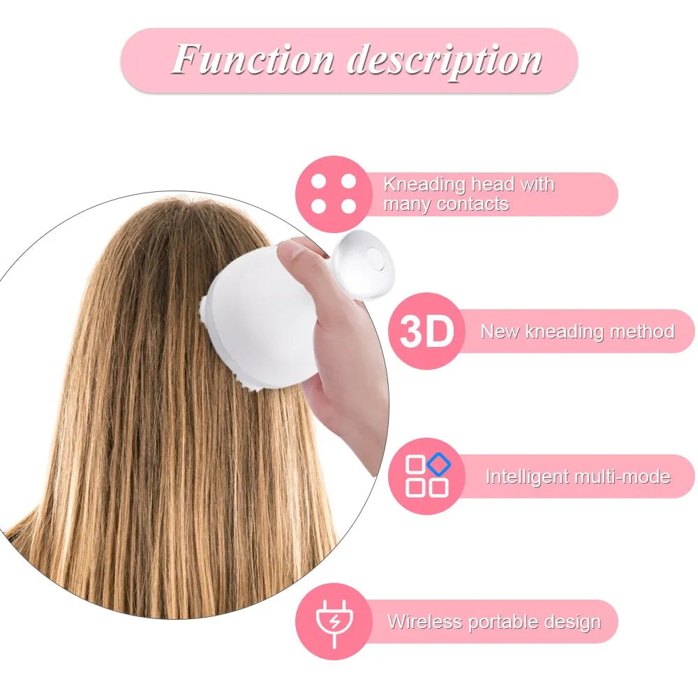 Electric Handheld Wireless Scalp Head Massager With Box