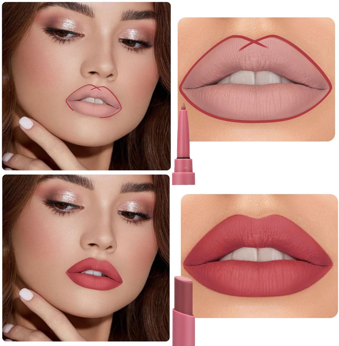 Dragon Ranee Double Head Matte Lip Liner Matte Lipstick Pen