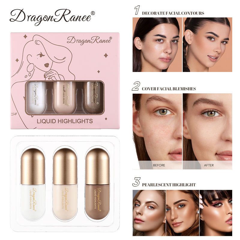 Dragon Ranee 3pcs Liquid Highlighter Glitter