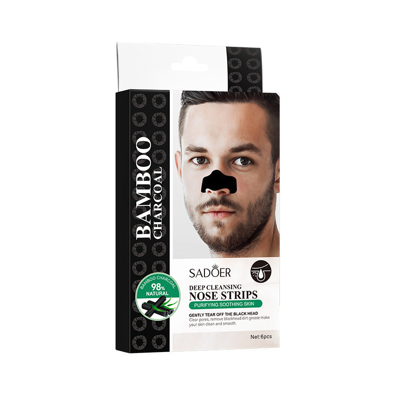 Sadoer Bamboo Charcoal Deep Cleansing Nose Strips 6 Strips in Box