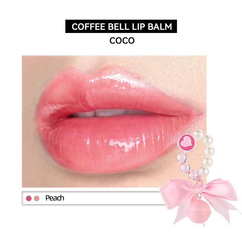 CAFE COCO Portable Bell Lip Balm Moisturizing Hydrating Long-Lasting Lip Balm Mirror Surface Replenishment Water-Rich Lip Blam