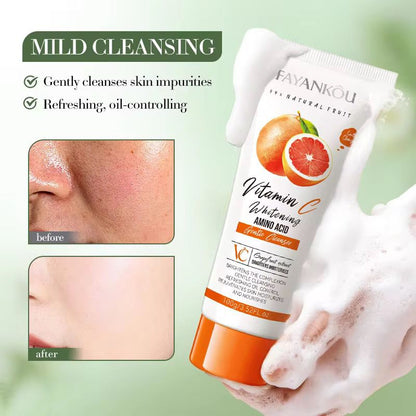 FAYANKOU Grapefruit VC Whitening Amino Acid Clean Makeup Residue Delicate Moisturizing Deep Cleansing Foam Face Wash Cleansing