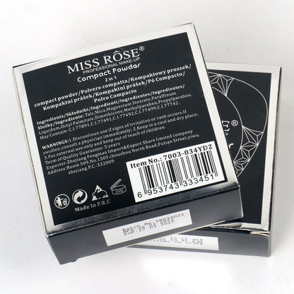 Miss Rose 2in1 Bright Double Layer Compact Black Triangle Face Powder