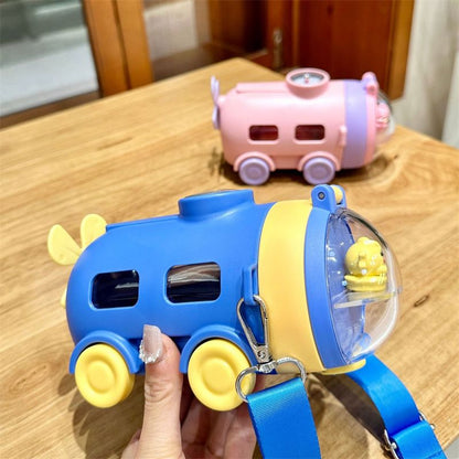 Underwater Adventure Flask Water Bottle With Straw Cartoon Water Bottle For Kids 550ml (3660)