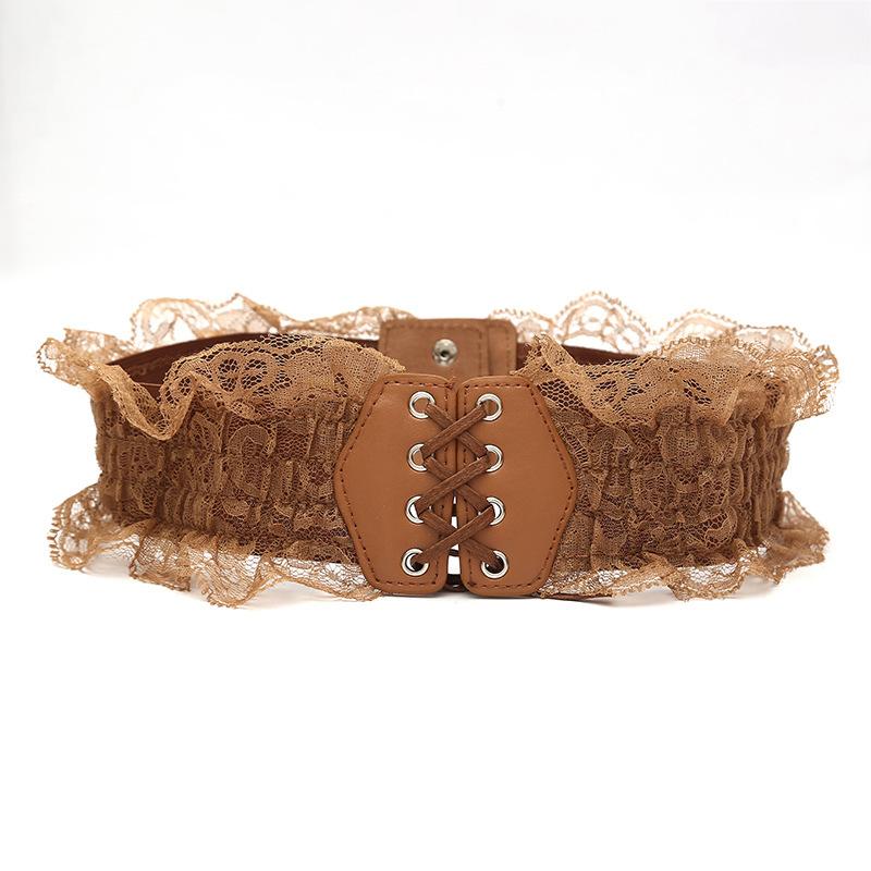 Adjustable Lace Up Wide Waist Corset Belt