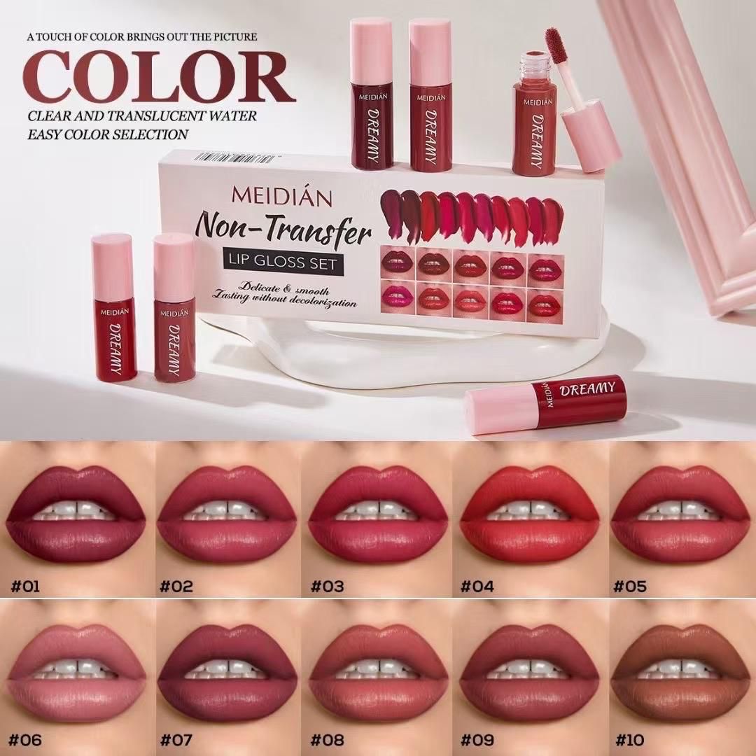 Meidian Non Transfer Lipgloss 10pcs Set