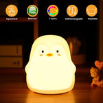 Cute Penguin LED Night Light Bedroom Lamp USB Charging