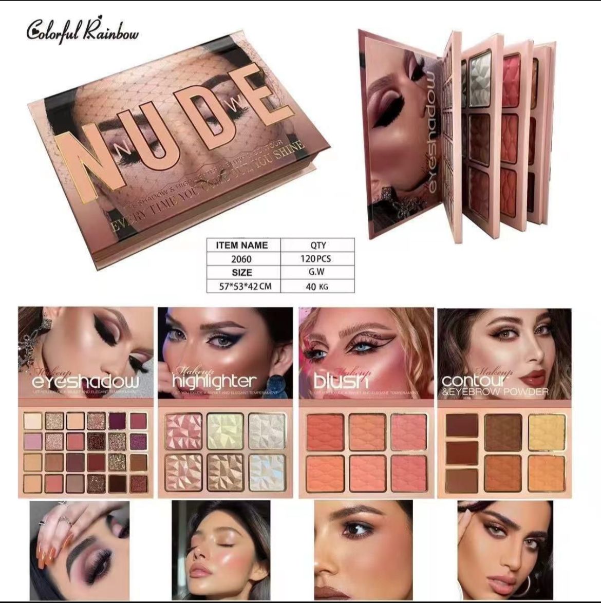 Nude 4 Fold Makeup Palette