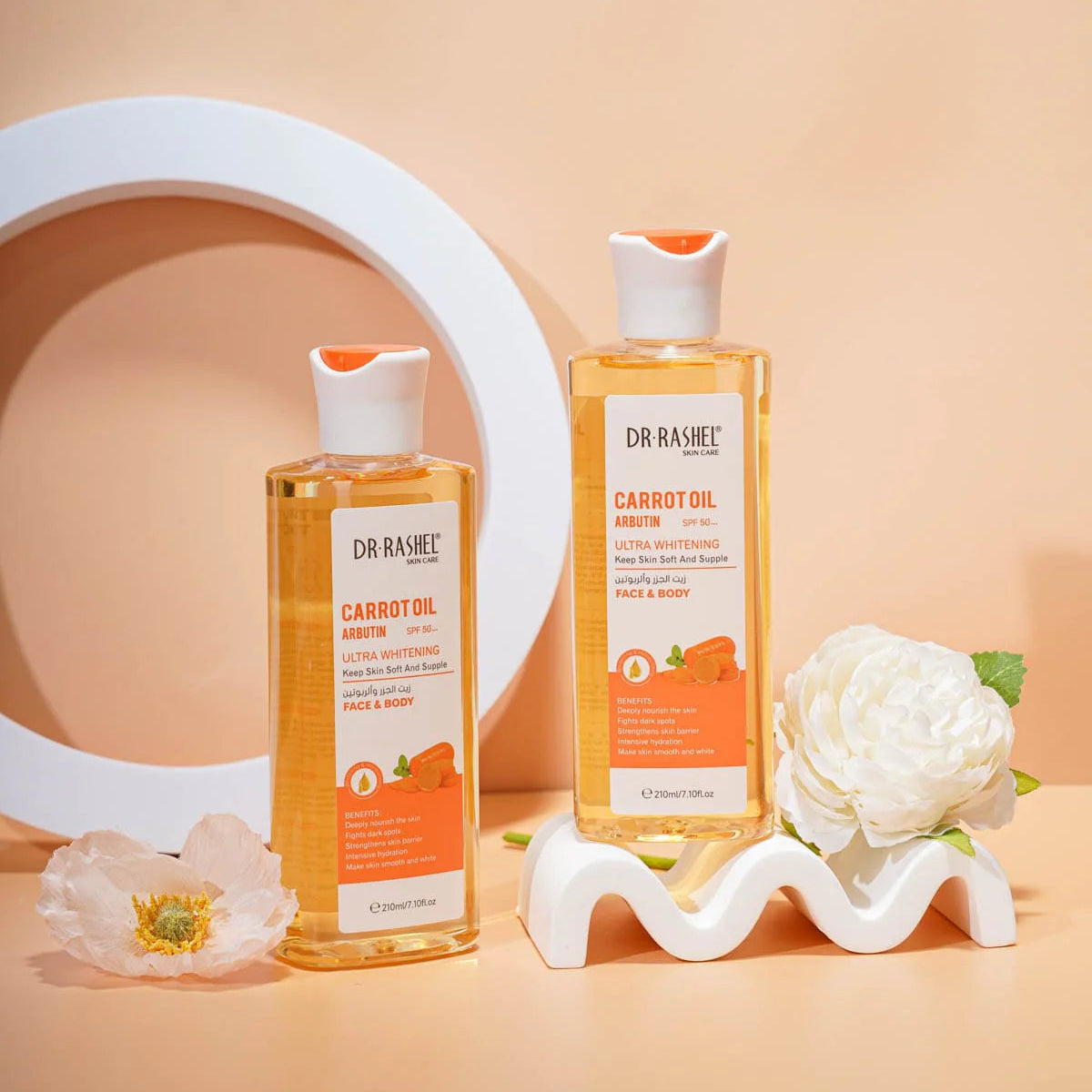 Dr Rashel Face & Body Carrot Oil Arbutin SPF50+ Ultra Whitening keep Skin Soft and Supple