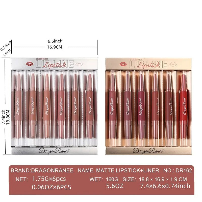 Dragon Ranee Double Head Matte Lip Liner Matte Lipstick Pen
