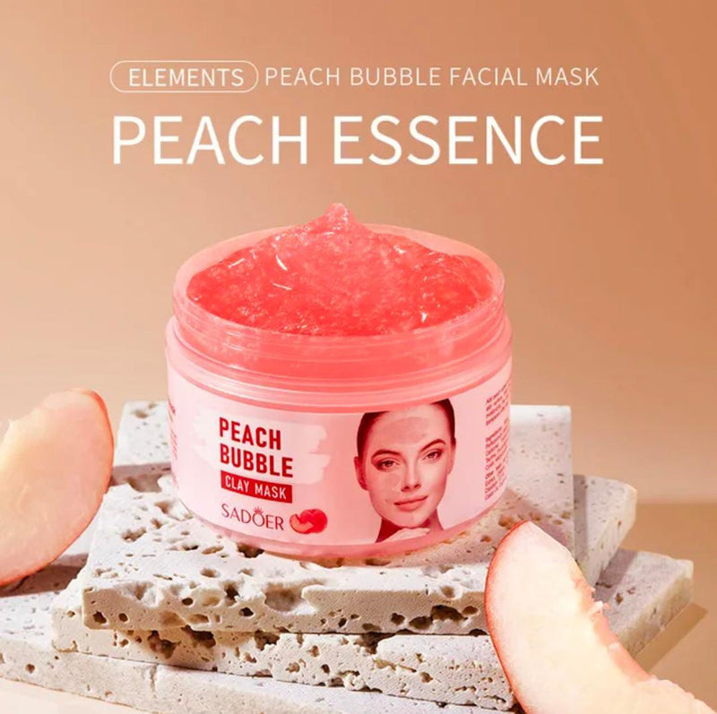 SADOER Peach Bubble Clay Mask Moisturizing Cleansing Facial Mask 100g