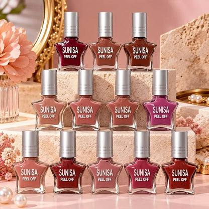 Sunisa Peel-Off Nail Polish Set – 12 Pieces