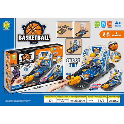 Mini 2in1 Basket Ball Shoot Game Board Game Fun Toys For Kids