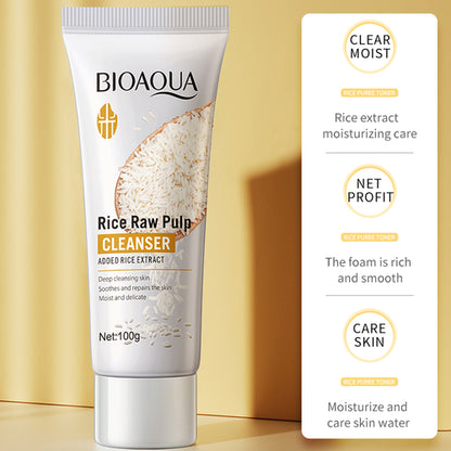 Bioaqua Rice Raw Pulp Whitening Facial Cleanser