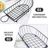 Iron Boat Shape Food Basket With Sauce Dippers For Snack French Fries For Home Restaurant