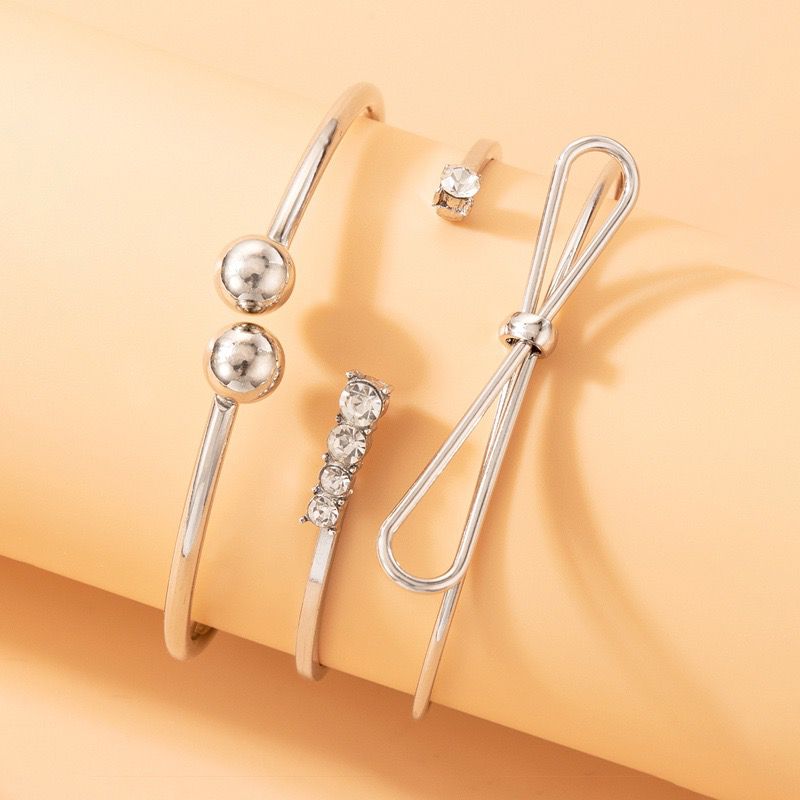 Fashion Jewellery 3 Pcs Bracelet Silver
