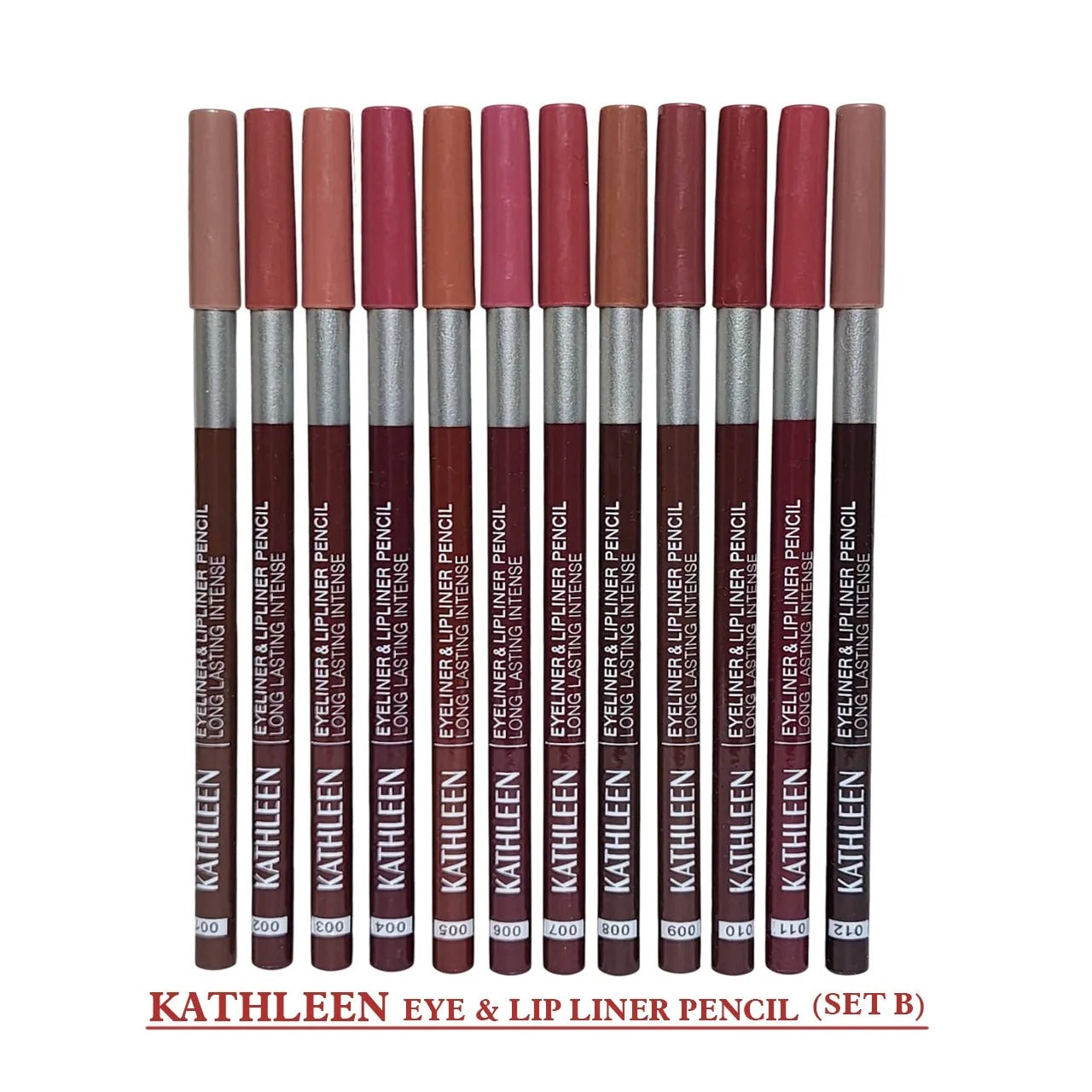 Kathleen Stay True Color Eyeliner And Lip Liner Nude Lip Pencils 12Pcs Pack